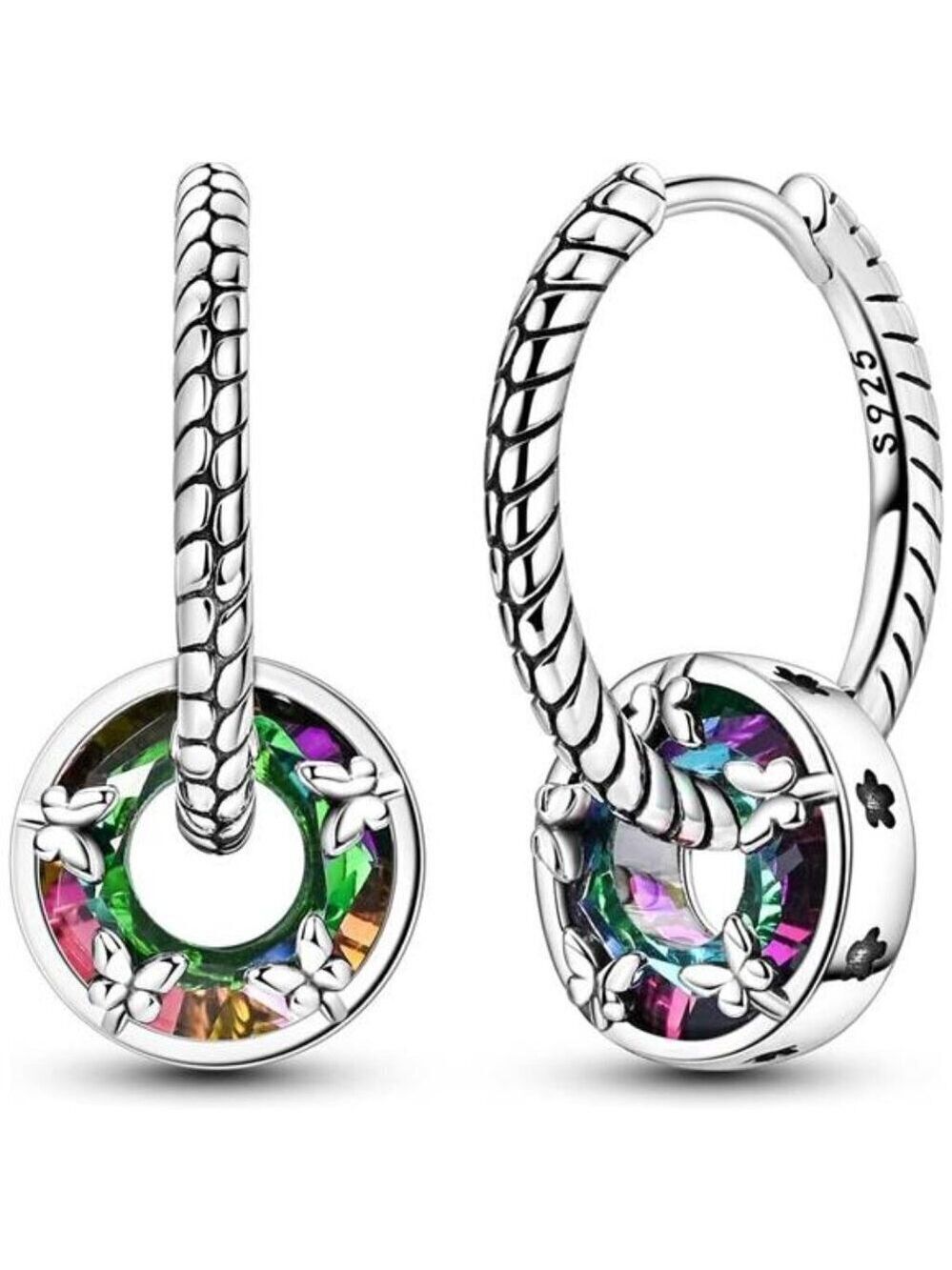 925 Sterling Silver Butterfly Earrings – Moon & Star Dangle for Women